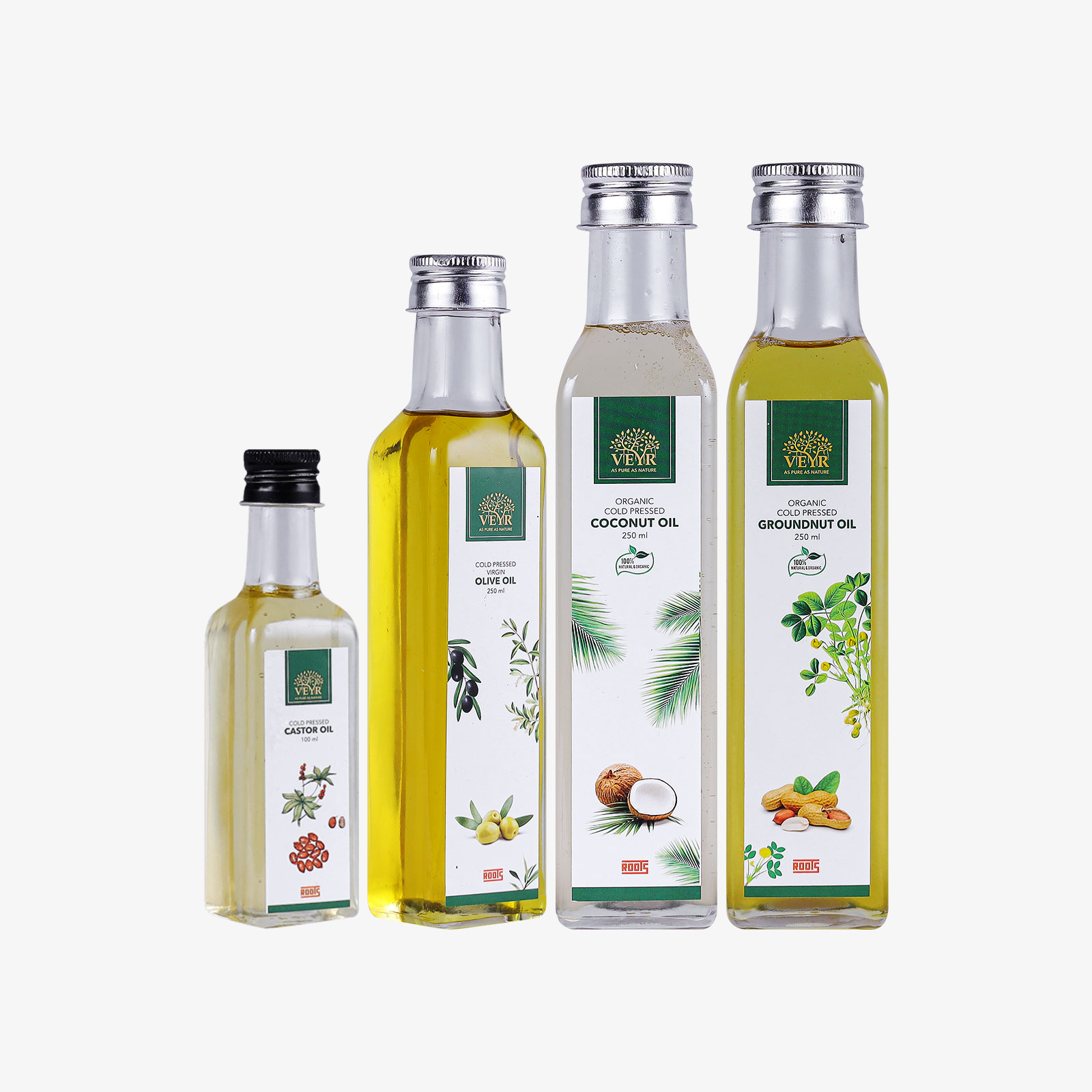 Pure Cold Pressed Edible and Organic Oil for Cooking, Hair and Skin - Roots  Veyr